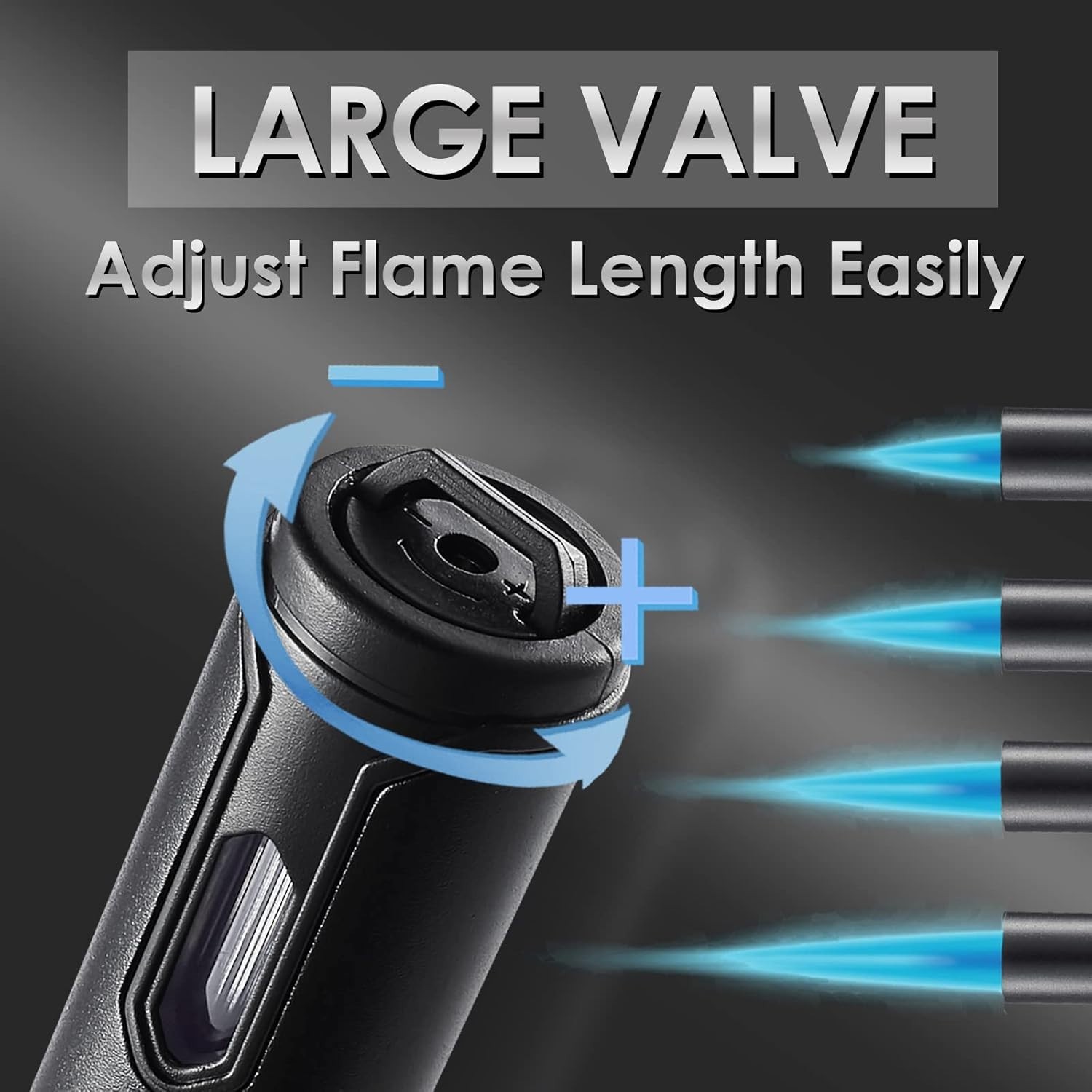 3 Pack Butane Torch Lighters, 6-inch Refillable Pen Lighter Adjustable Jet Fl...