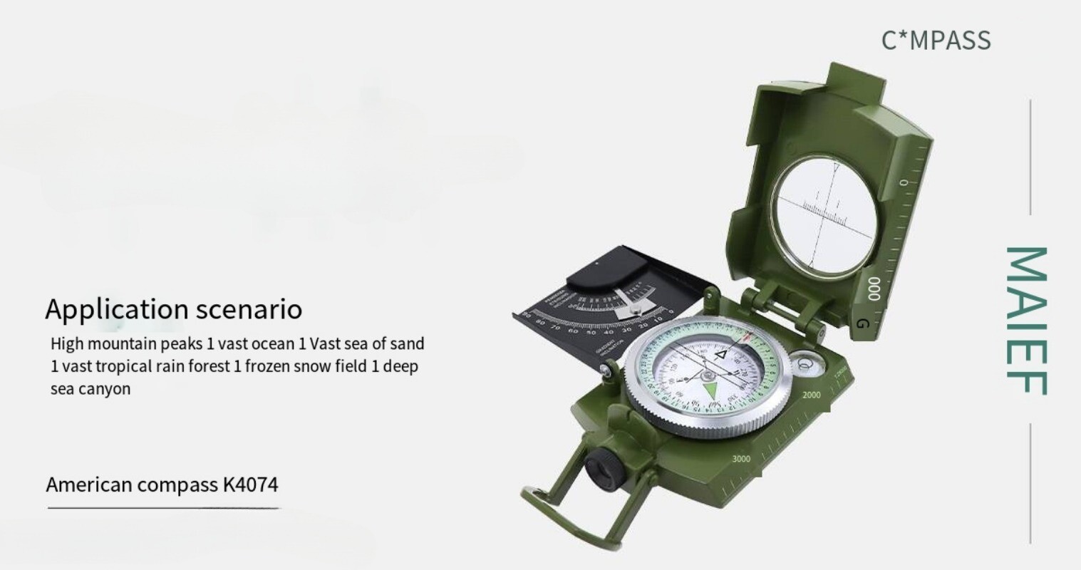 Multi Functional Military Aiming Navigation Compass with Fluorescence [