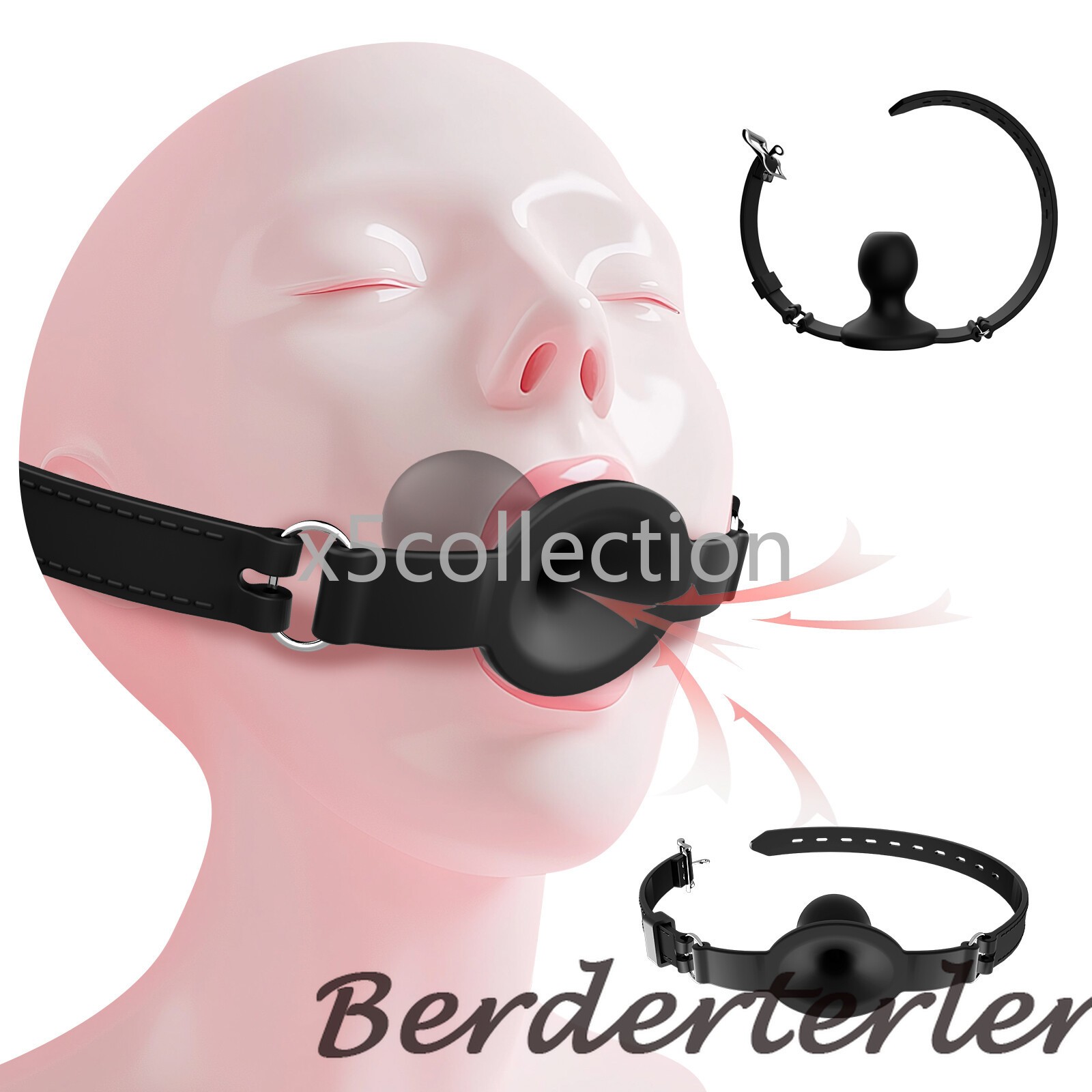 New Silicone Mouth Gag BDSM Breathable Ball Gag Adjustable Belt Mouth for Couple