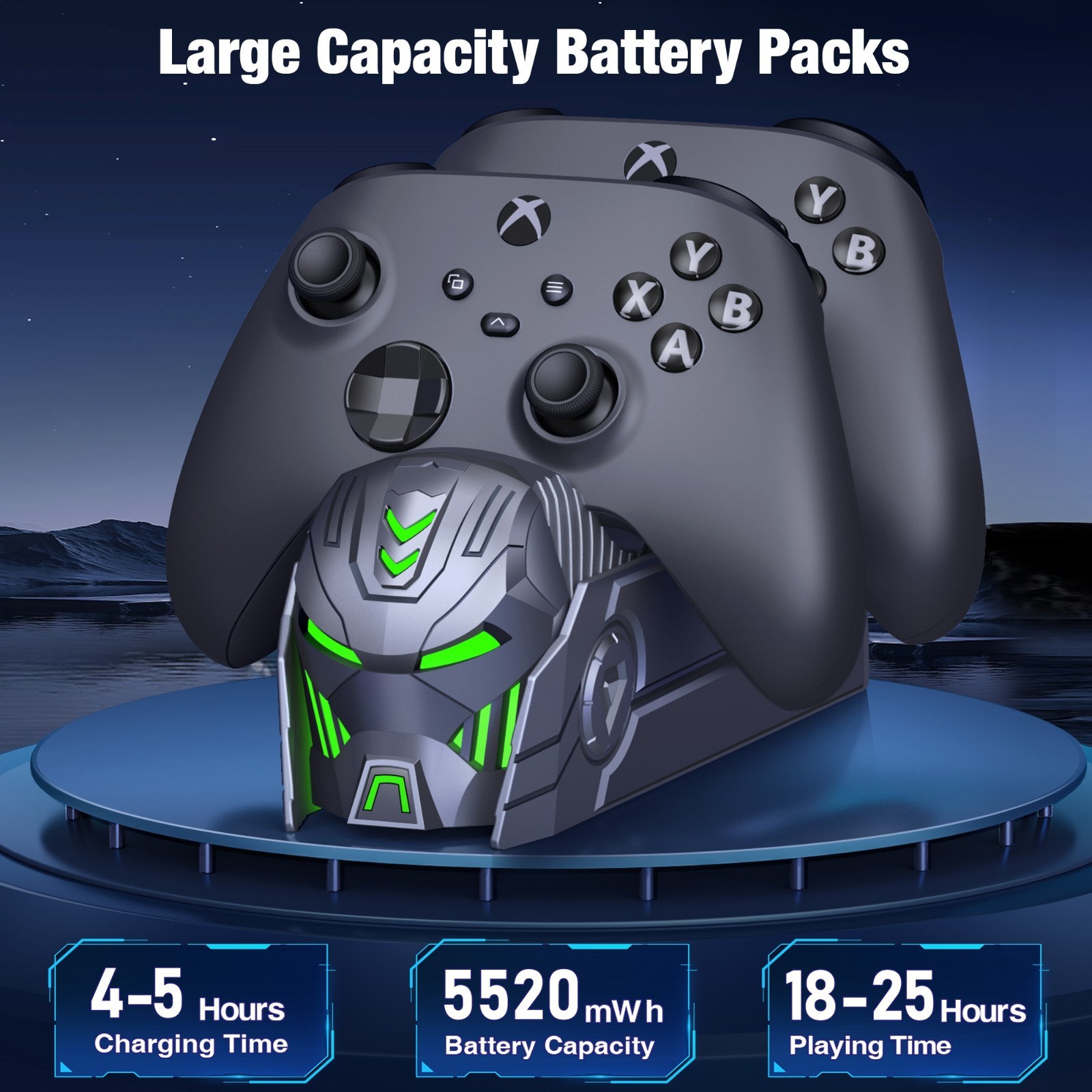 3x Rechargeable Battery Pack+Charging Dock For Xbox One Xbox Series X Controller