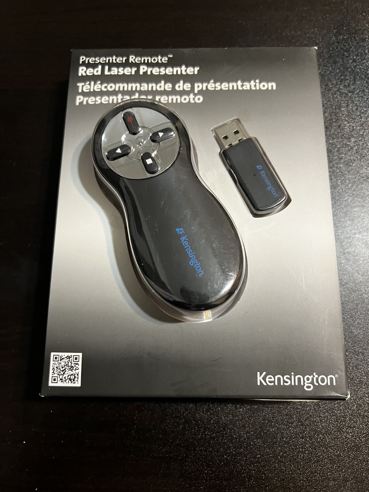 Kensington® Q1428A Wireless Presenter with Red Laser Pointer, 085896333746/ AA