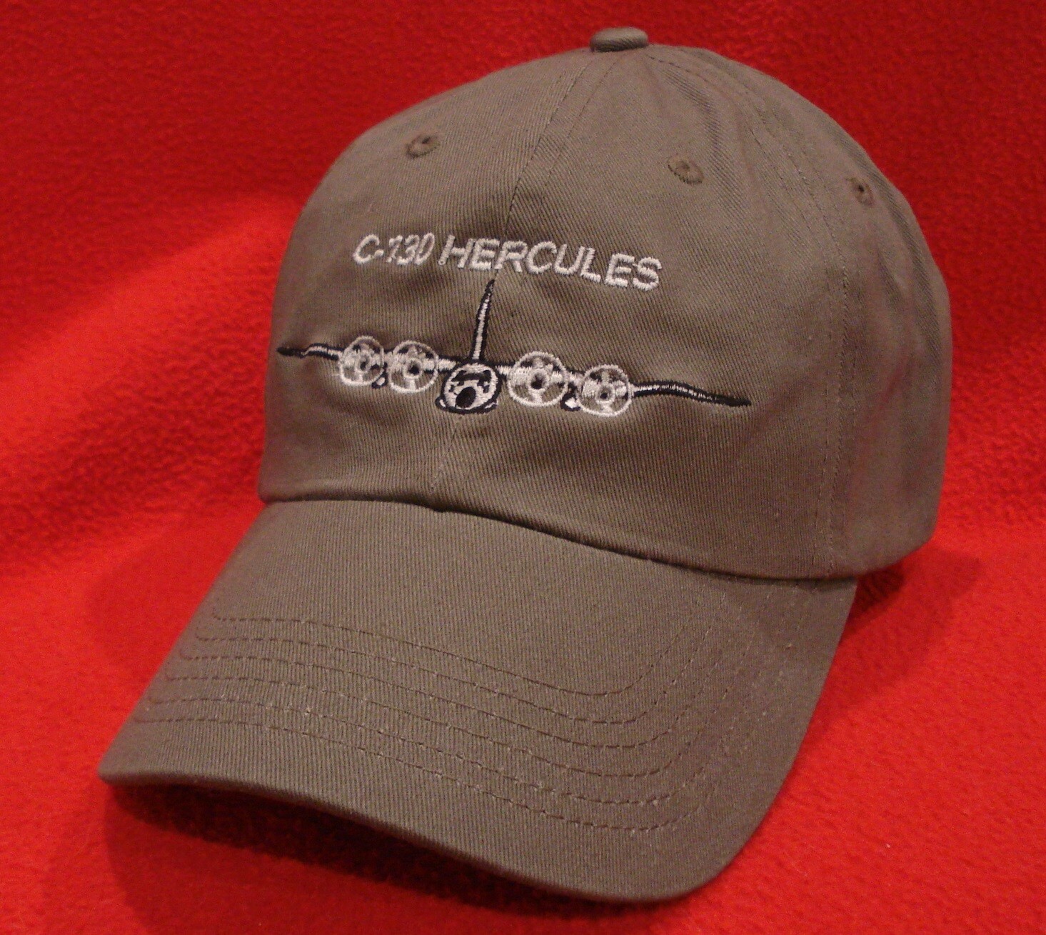 USAF Lockheed C-130 Hercules Front View low-profile OD Green Aviator ballcap hat