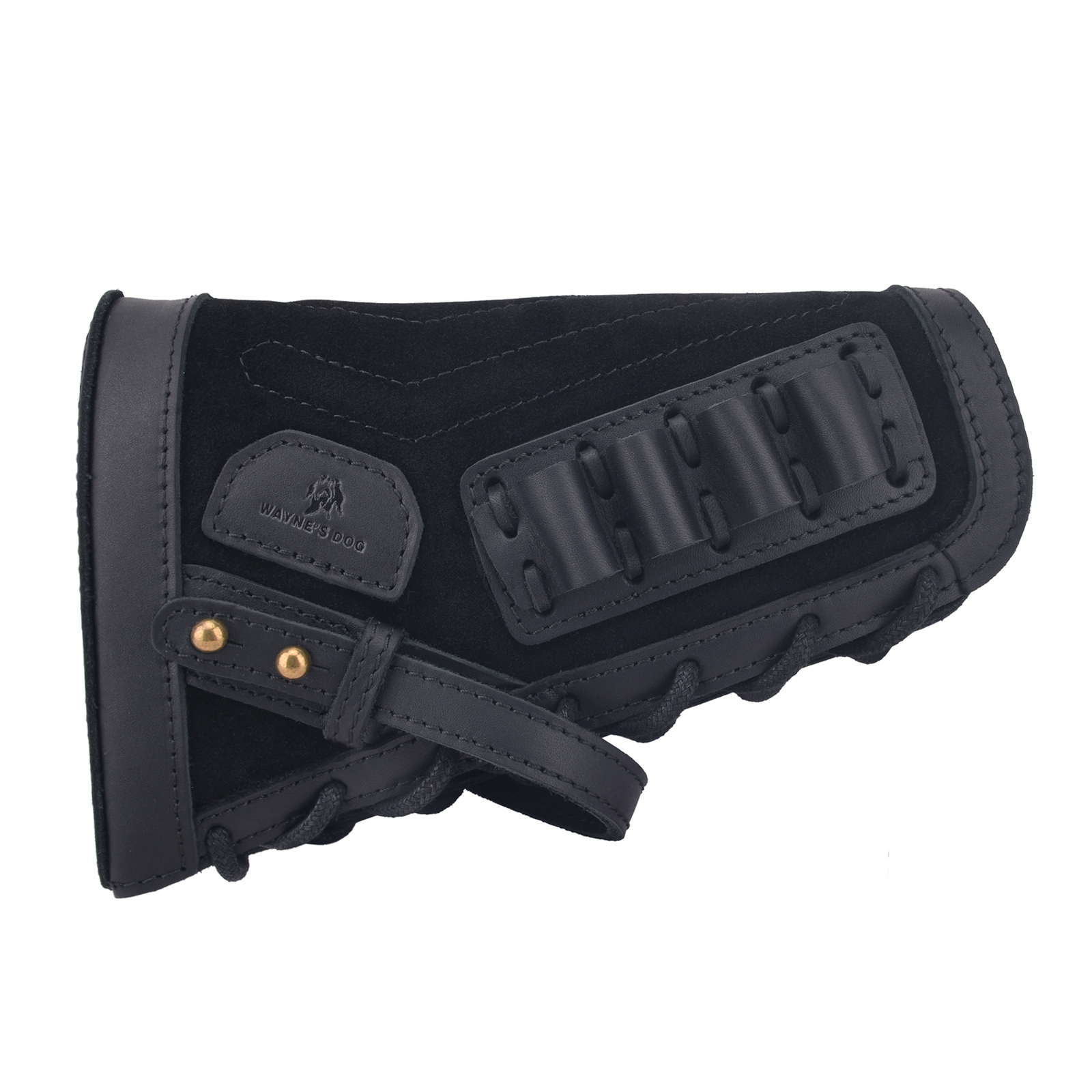 No-Drill Leather Rifle Buttstock Sleeve with Shell Holder for .22 .357 .300win
