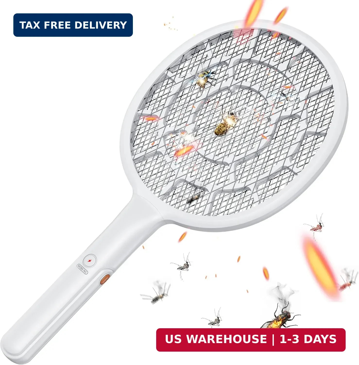 YsChois Electric Fly Swatter, Bug Zapper Companion, Mosquito Killer Racket | Gol