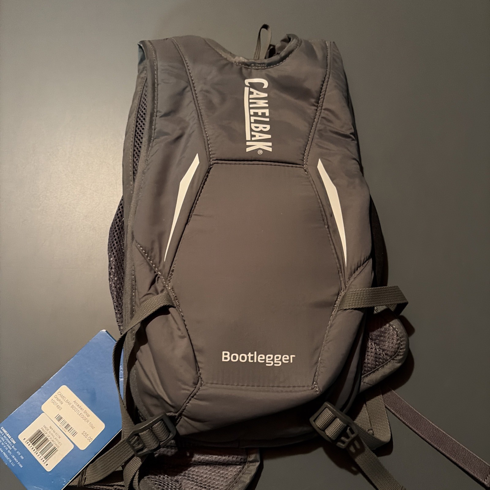 CamelBak Bootlegger Hydration Backpack Gray with Drinking Tube Water NEW w Tags