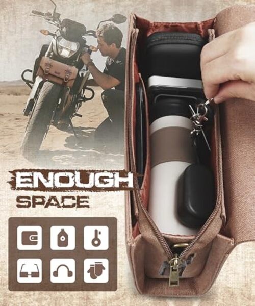 Motorcycle Handlebar Bag Universal Canvas Motorcycle Tool Bag for Front Fork