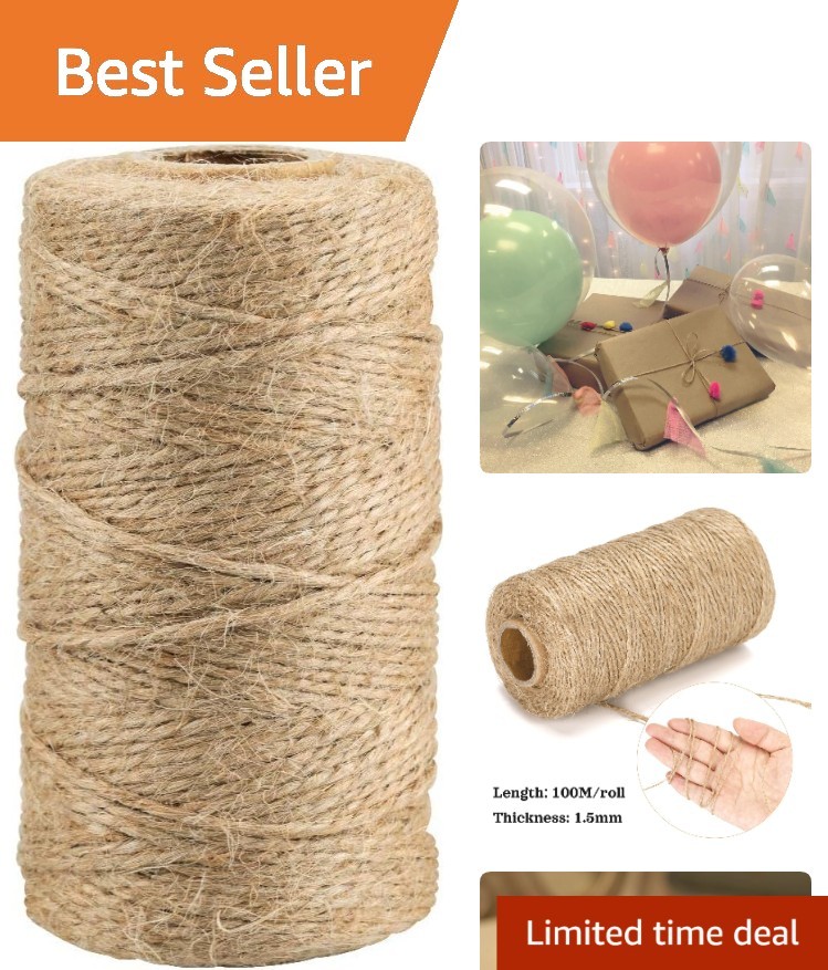 Jute Twine 328 Feet Perfect for Gifts and Gardening