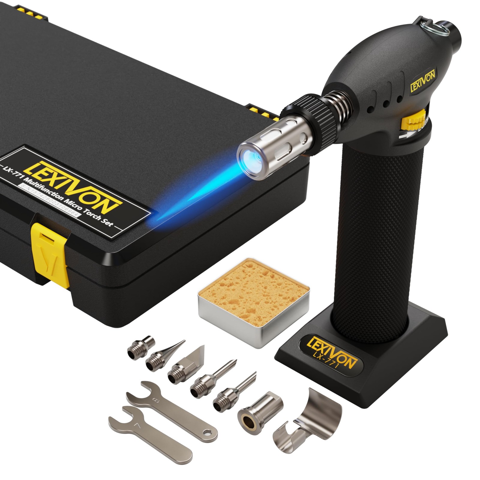 LEXIVON Butane Torch Multi-Function Kit | Premium Kit, Black
