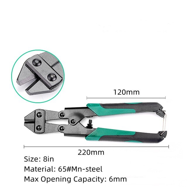 8 Inch Bolt Cutter, Sharp, Rust Resistant, Hardening Treated Blade Edges