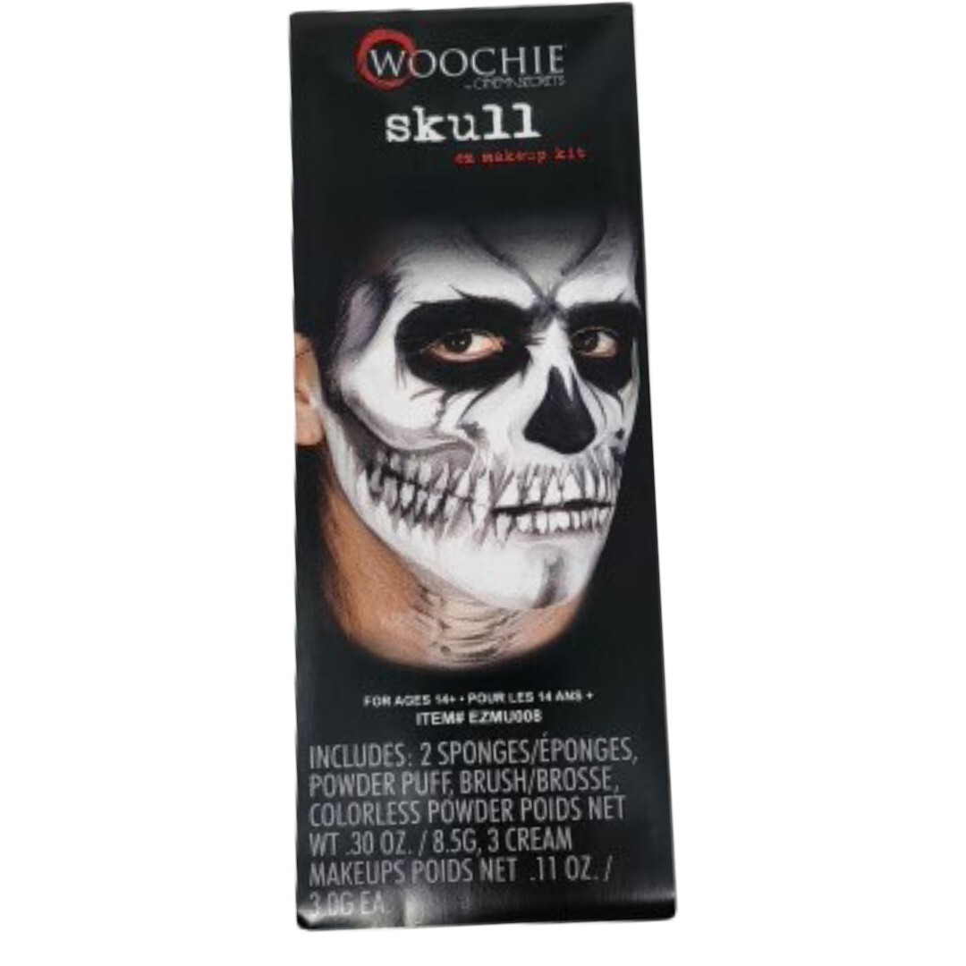 Skull Ez Make Up Halloween Costume Woochie Complete Fx Kit New