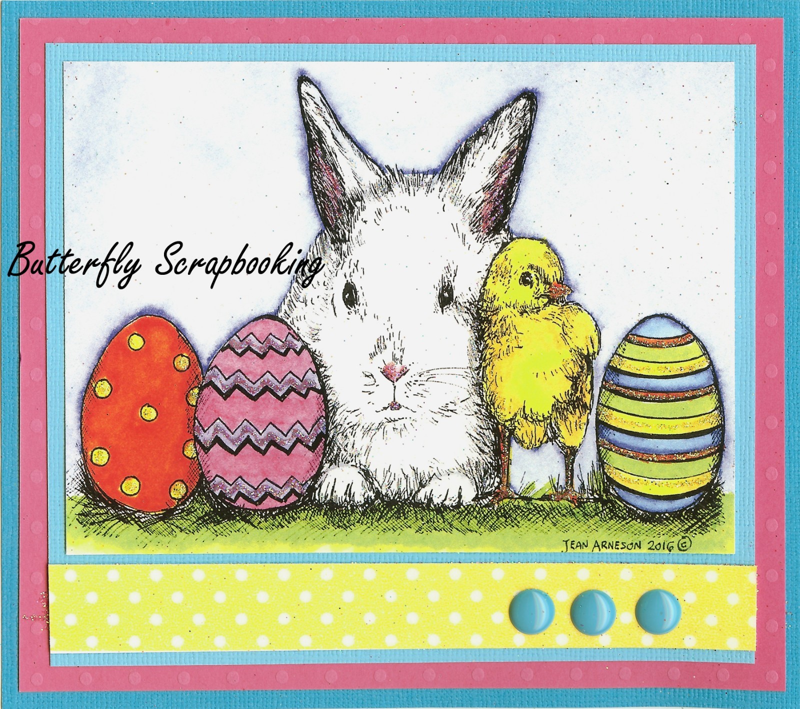 EASTER BUNNY CHICK EASTER EGGS Wood Mounted Rubber Stamp NORTHWOODS P9955 New