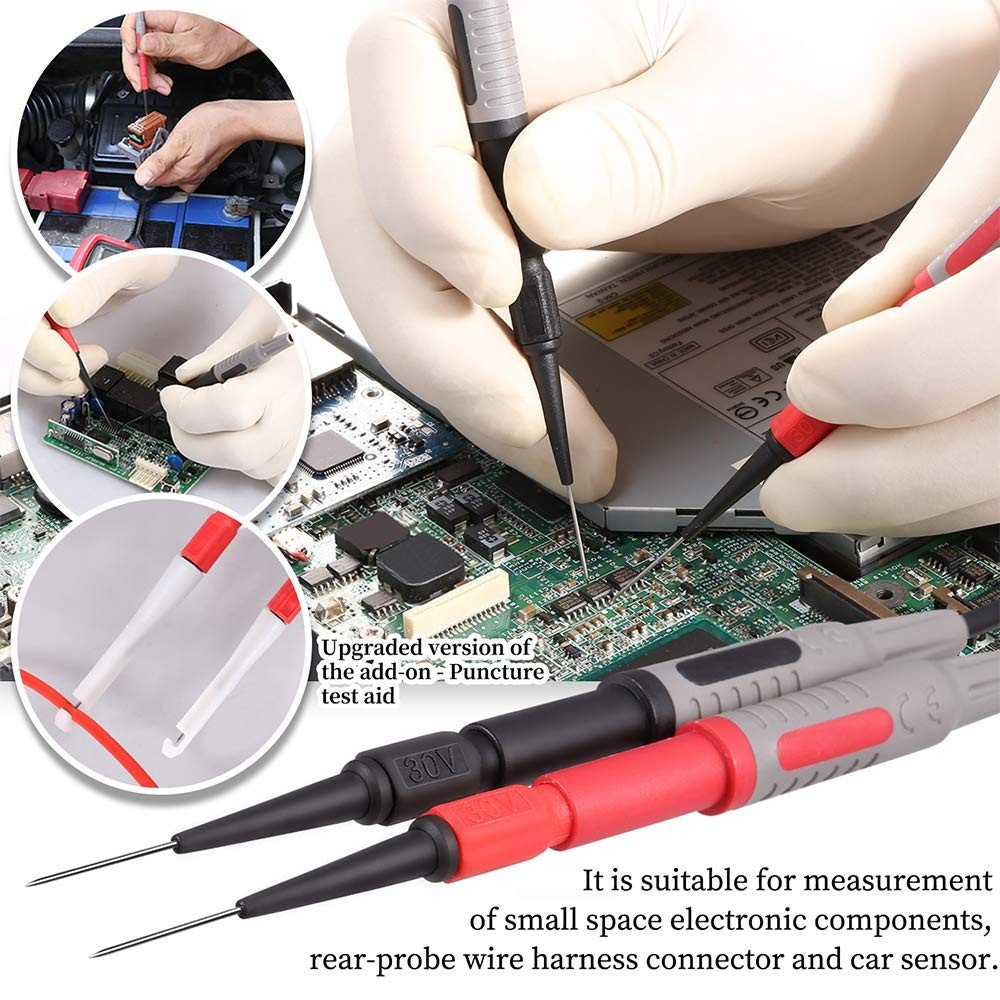 25-Piece Multimeter Leads Kit - Professional Test Leads, Gold-Plated Probes, Cli