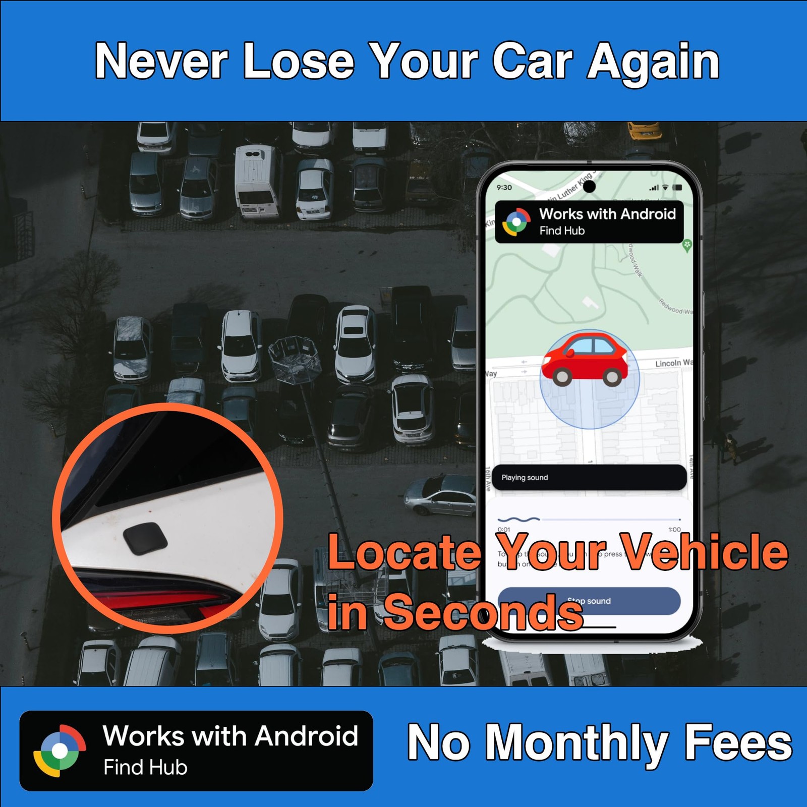 XJQX GPS Tracker for Vehicles - Hidden Car Tracking Device with No Monthly Fee,