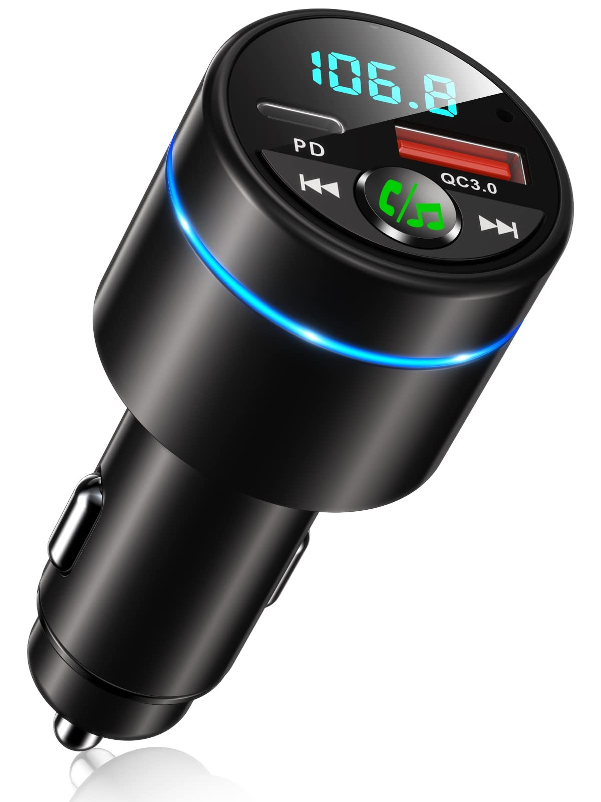 Fm Transmitter For Car Bluetooth 5.3 allmetal Pd 30w & Qc3.0 18w Fast Car Char