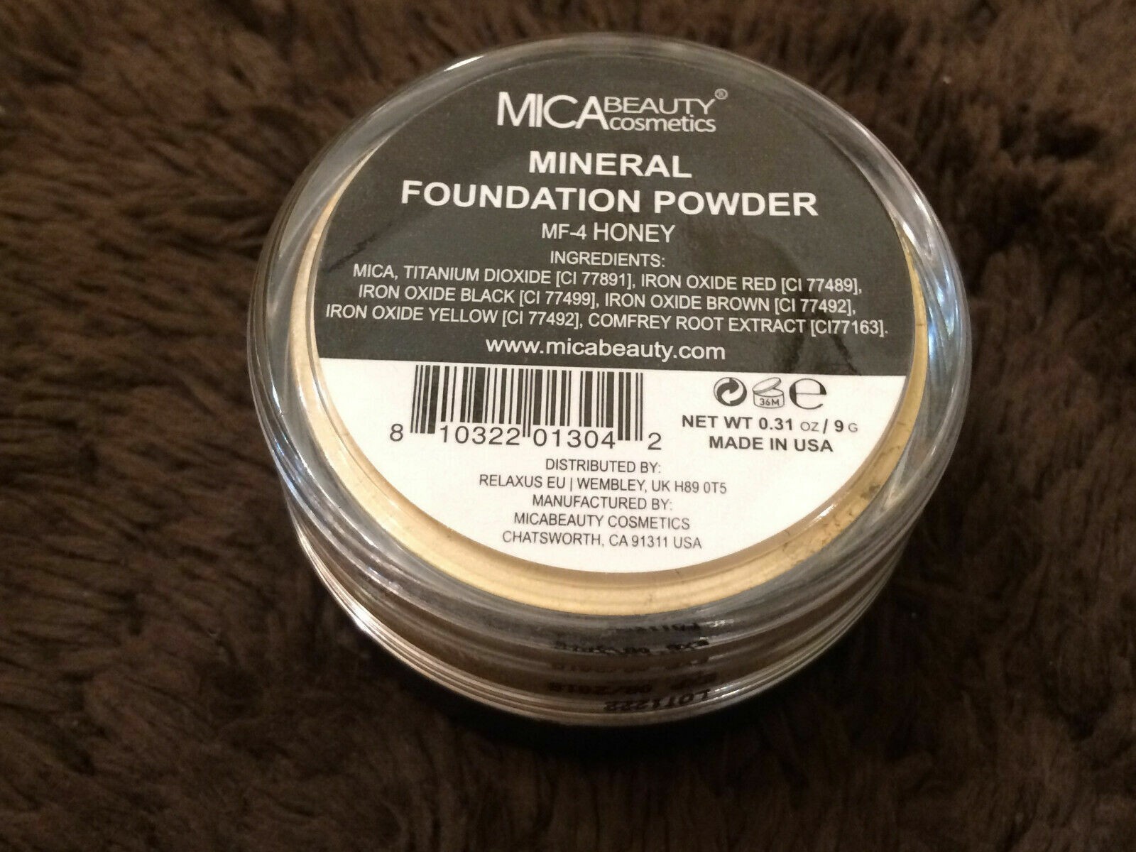 Mineral Foundation Powder Makeup #MF-4 Honey Mica Beauty MicaBella 10/2027