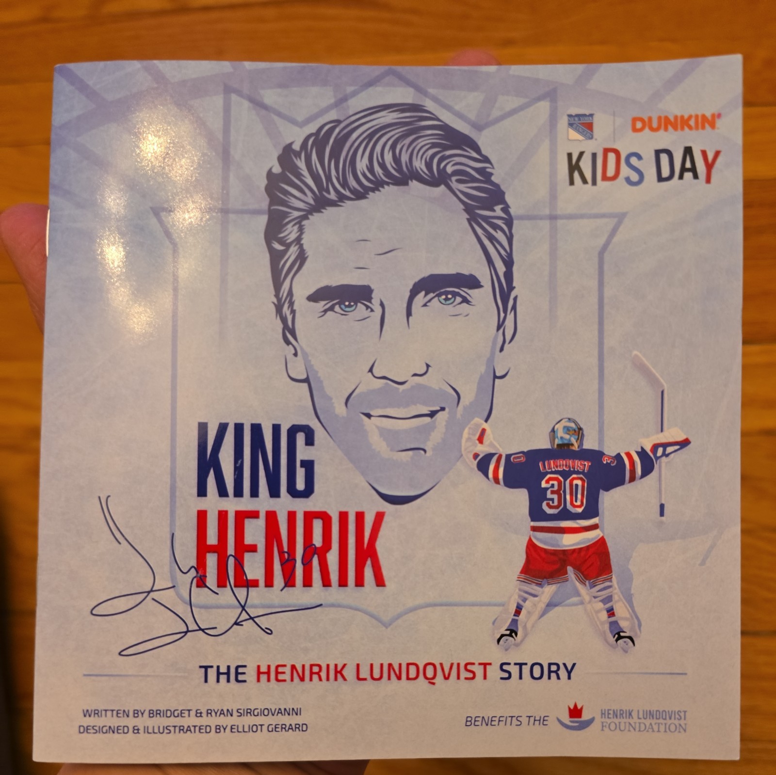New York Rangers The Henrik Lundqvist Story Children’s Book Kids Day SGA MSG