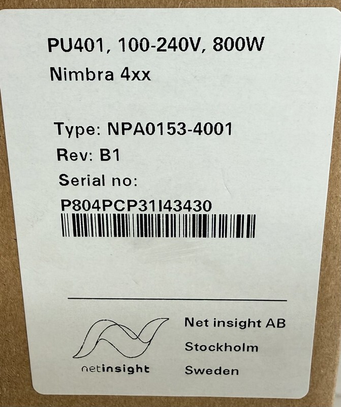 NET INSIGHT NIMBRA 414 NPQ00041-AW01 ENCODER AND DECODER WITH NPA0153-4001