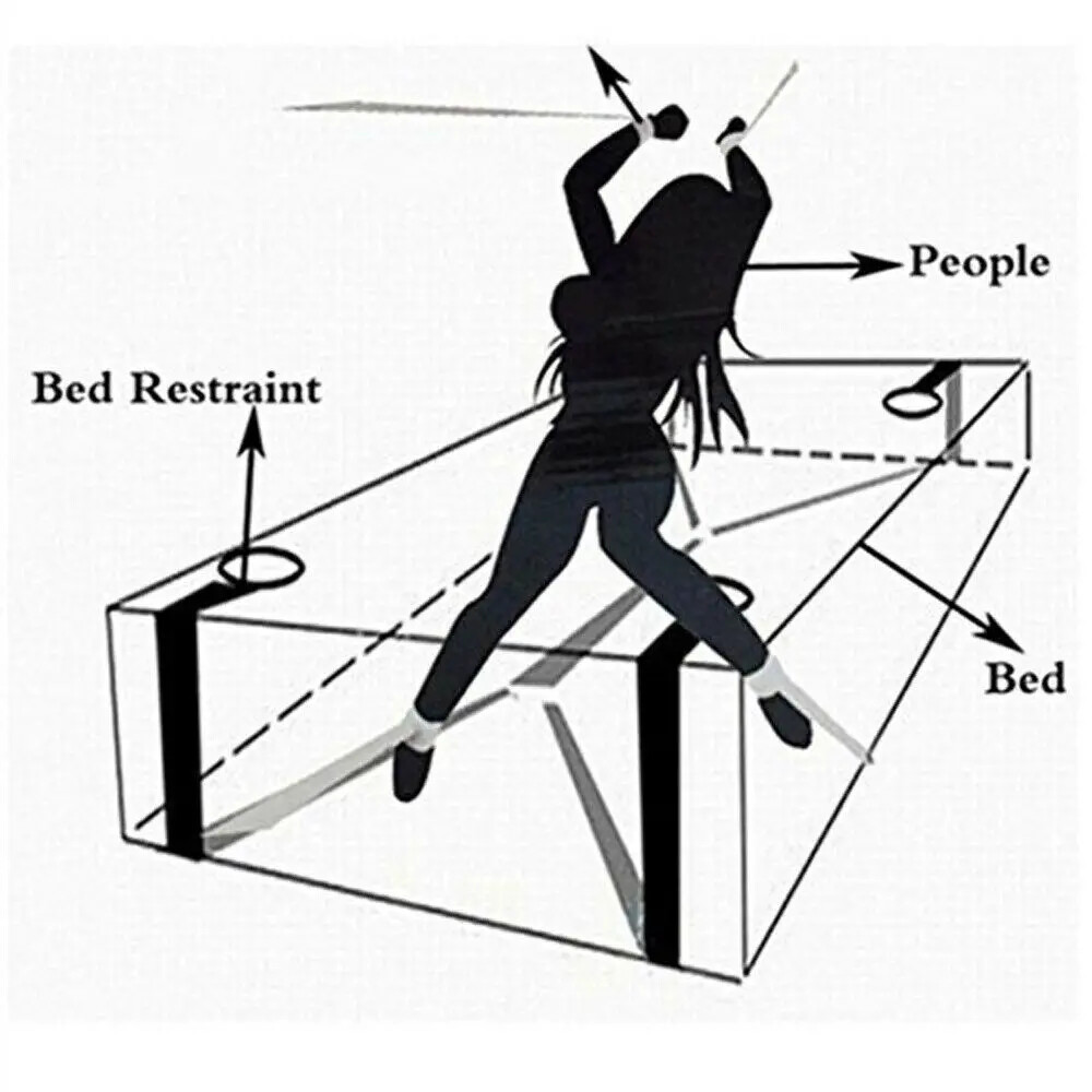 Binding Gear Kit Set Bed Handcuffs Ankle Cuff Restraints Couples Sexy Games