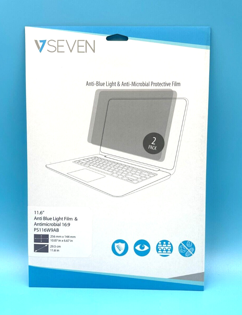 V7 Anti Blue Light Screen Protector 11.6" (2 Pack) - PS116W9AB ❤️✅❤️️✅ New!!