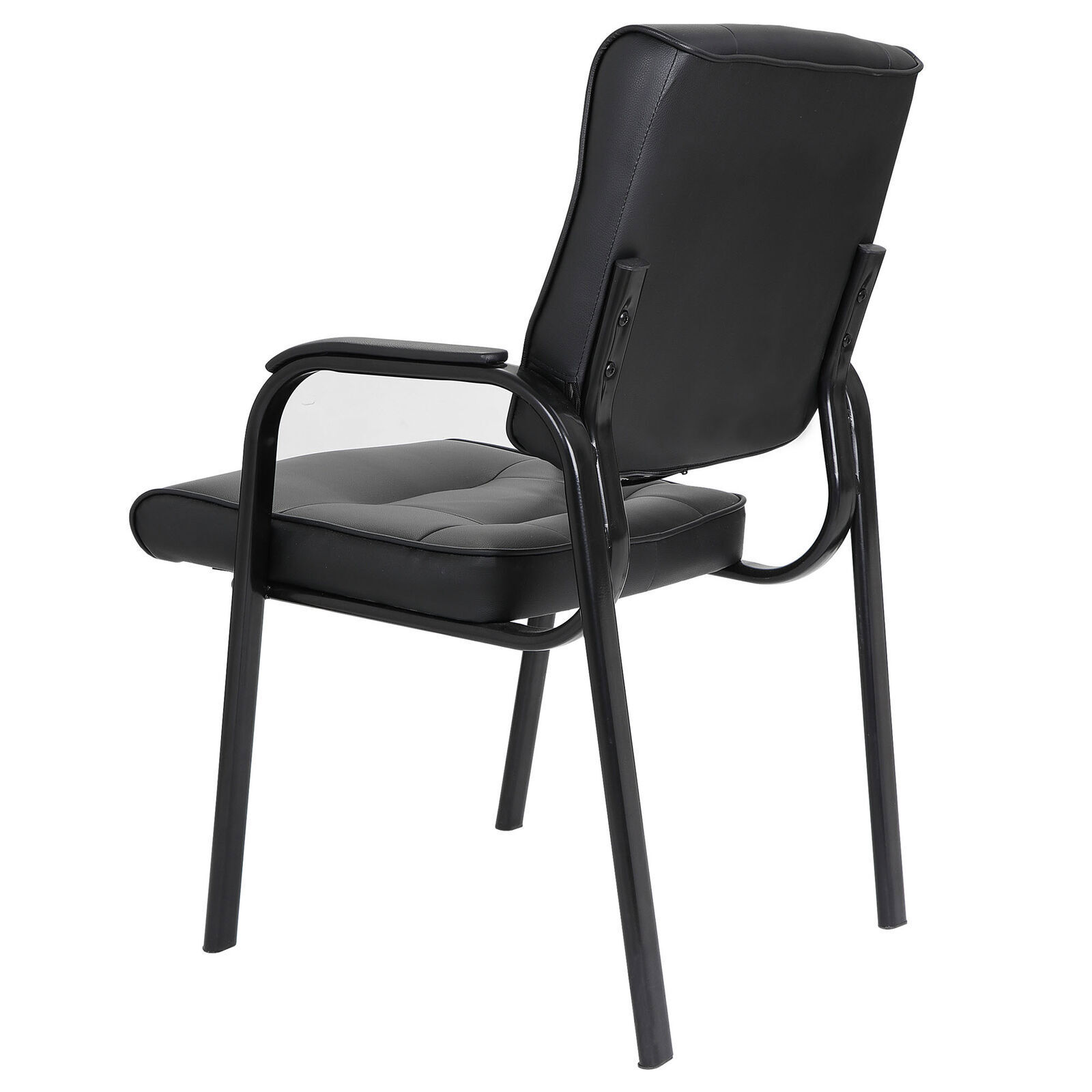 2X Leather Guest Chairs Black Waiting Room Office Desk Side Chairs Reception