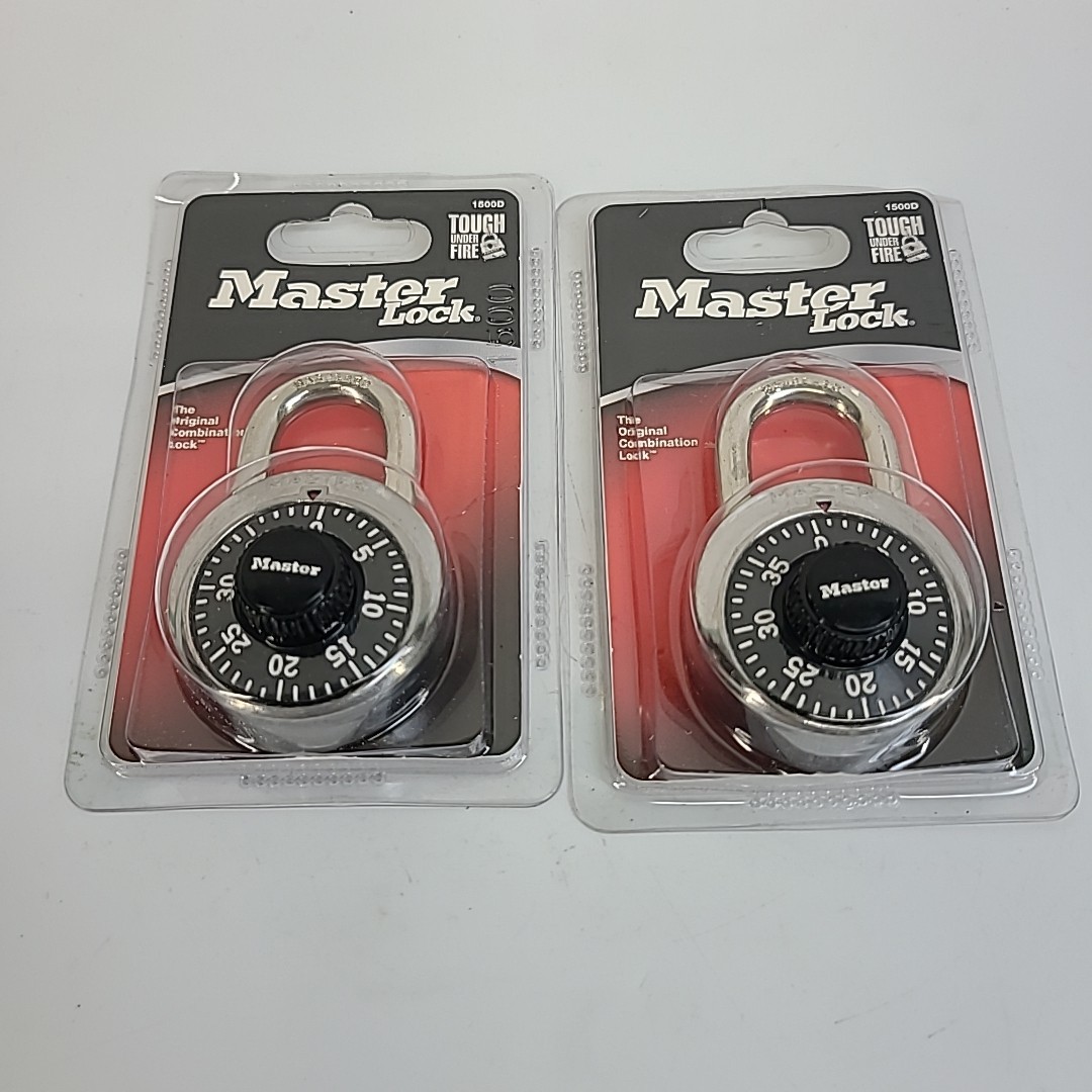 Master Lock Padlock Combination Lock Anti-Shim 3-Digit Lock #1500D (2-PACK )