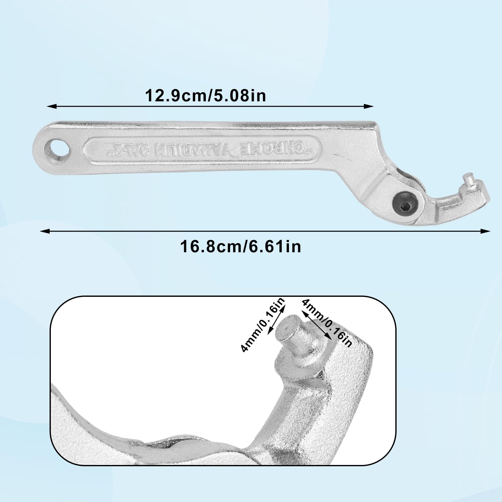 Adjustable C Spanner Hook Wrench 3/4 to 2 Inch Tool