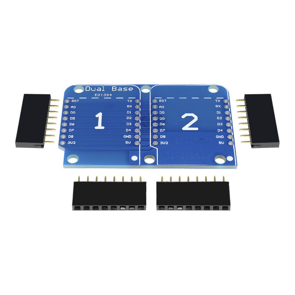Double Socket Dual Base Shield for WeMos D1 Mini NodeMCU Arduino ESP8266