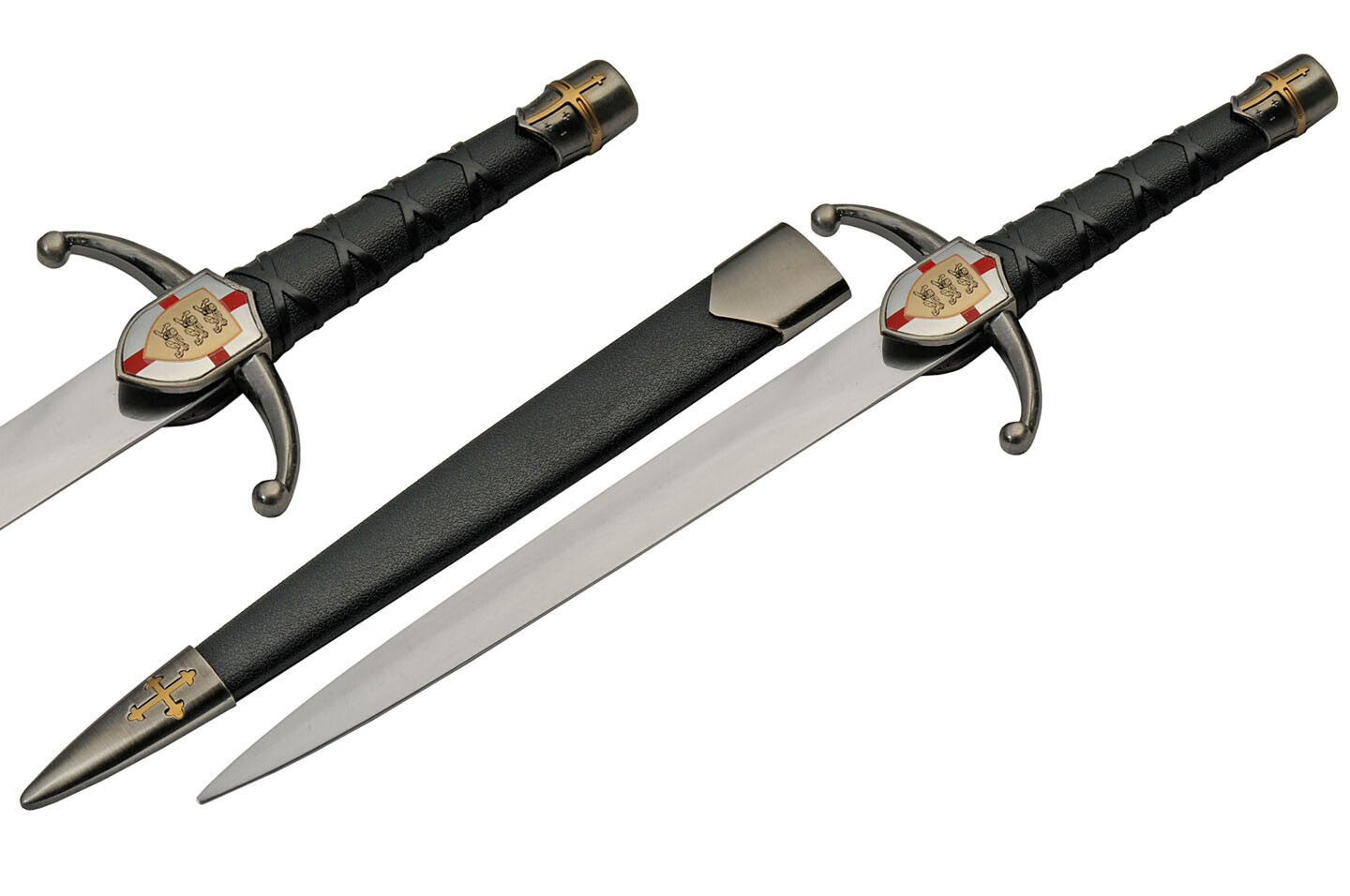 Dagger | 15" Overall Ceremonial English Flag Royal Crusader Knight - NO EDGE