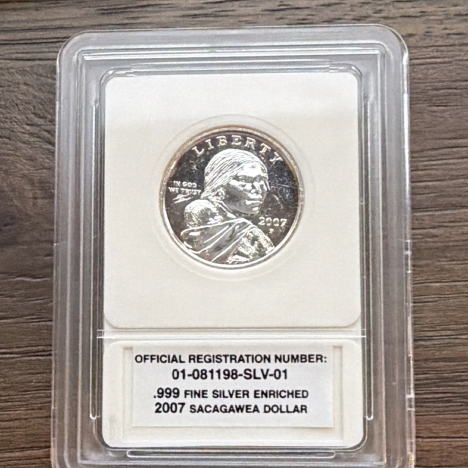 Five (5), 2007 Sacagawea .999 Silver Plated.