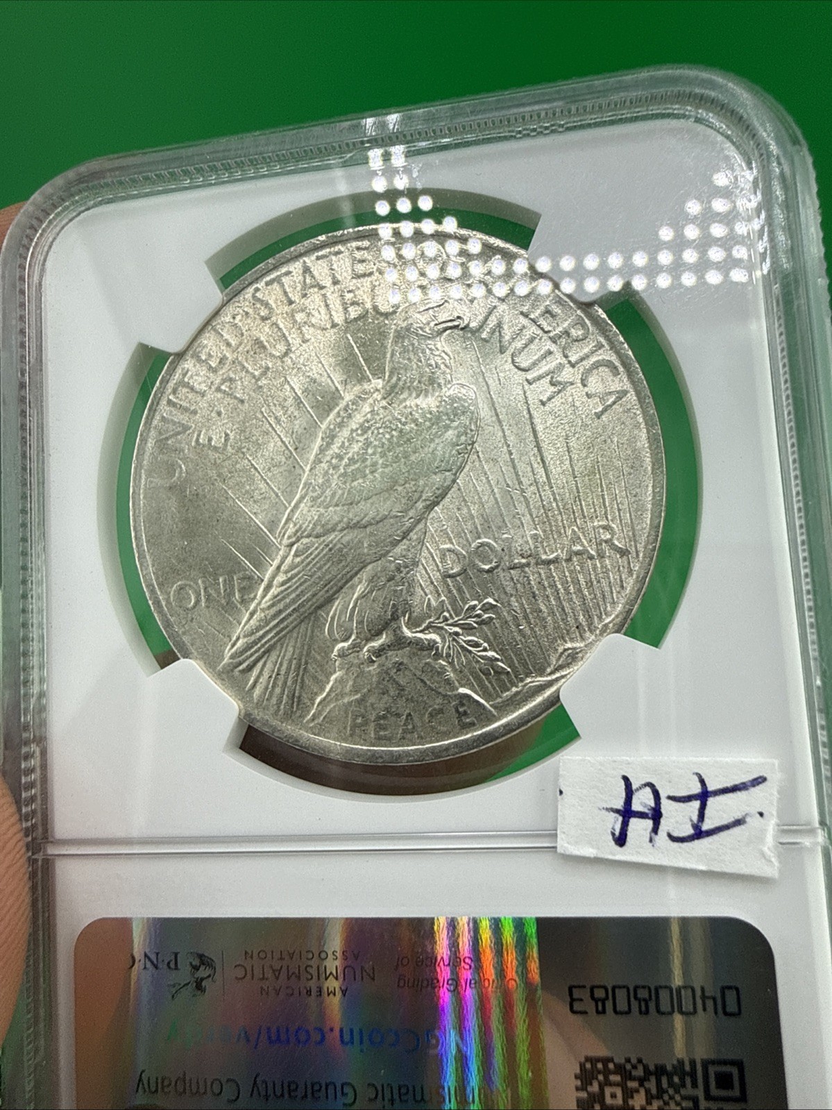 1923 Peace Silver Dollar MS62 NGC 100th Anniversary Flag Label Fire Multiple Ava