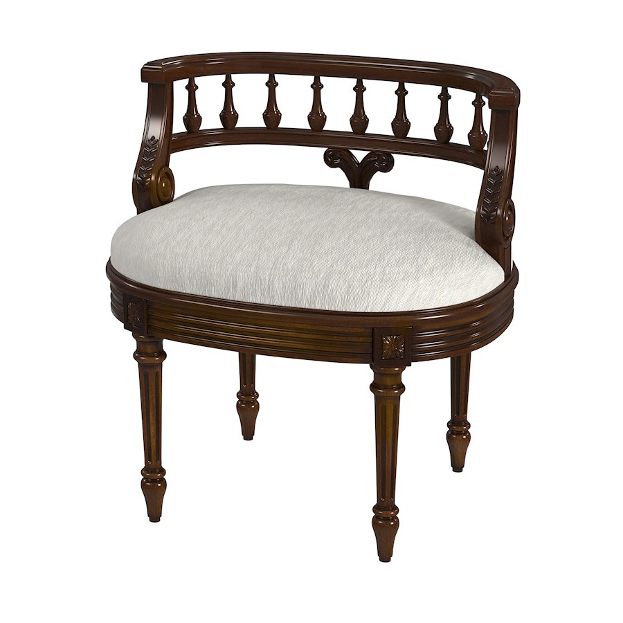 Butler Hathaway Antique Cherry Upholstered Vanity Seat - 1218011