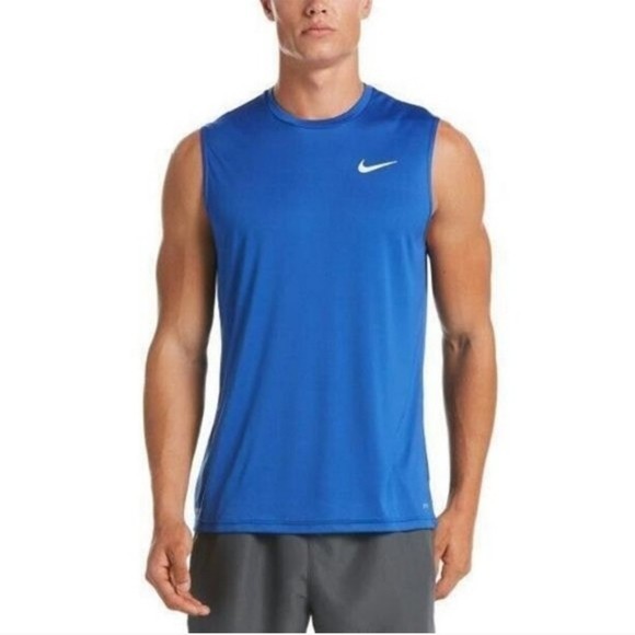 NWT NIKE MEN'S HYDROGUARD Big & Tall Tank Top Swim T-Shirt Royal Blue