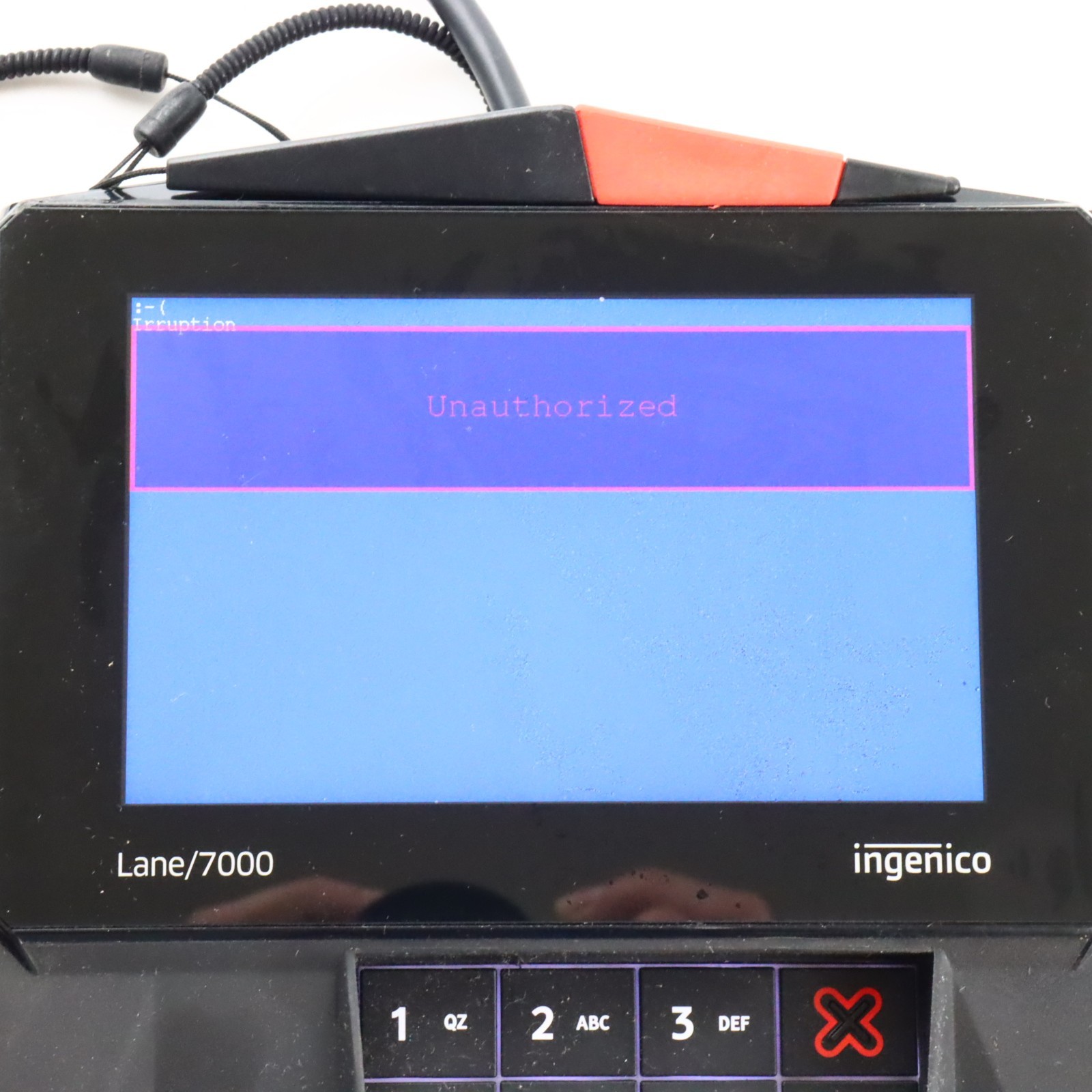 INGENICO Lane/7000 Credit Card Terminal LAN700-USELA02A PRG30310679R (AS-IS)