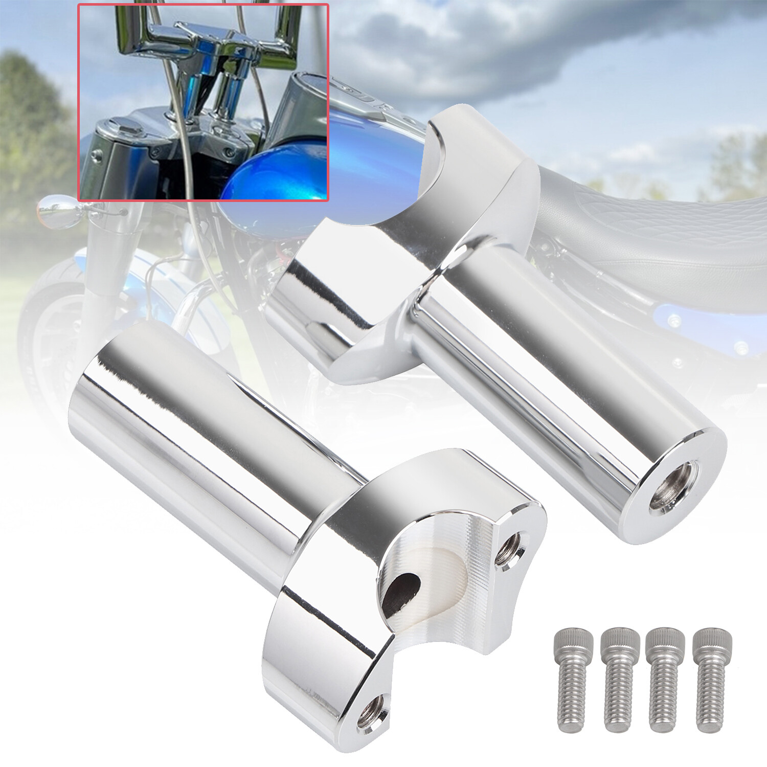 3.5" Straight Handlebar Risers For Harley Road Glide FLTRX Night Train Softail