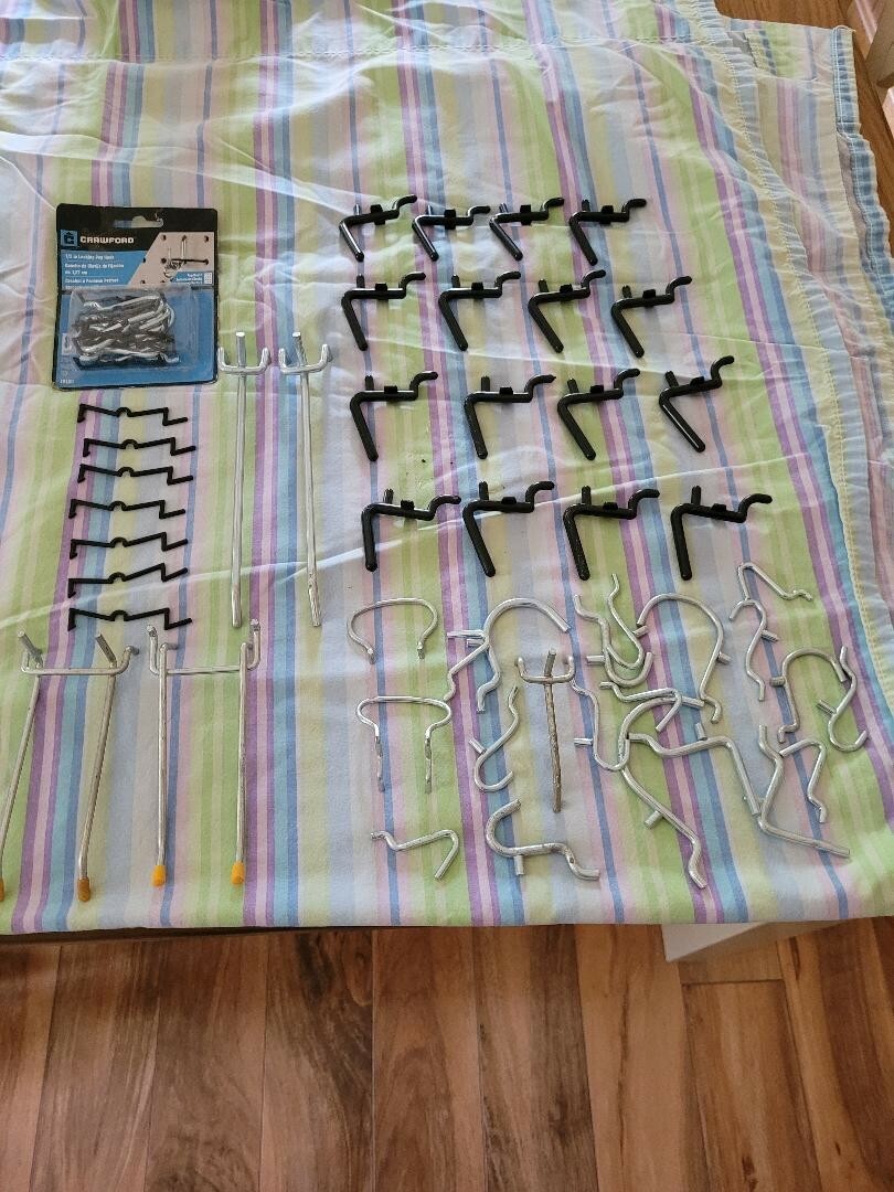 Mixed Lot (41) of Peg Hooks (Metal - Plastic)