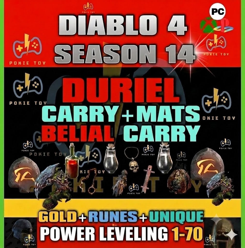 🔥DIABLO 4 SEASON 14🔥Season of Death Awakening🔥POWER LEVEL 1-70 ✨Pit Runs✨