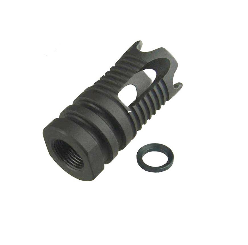Black Steel Muzzle Brake 1/2x36 TPI Compensator For 9 mm