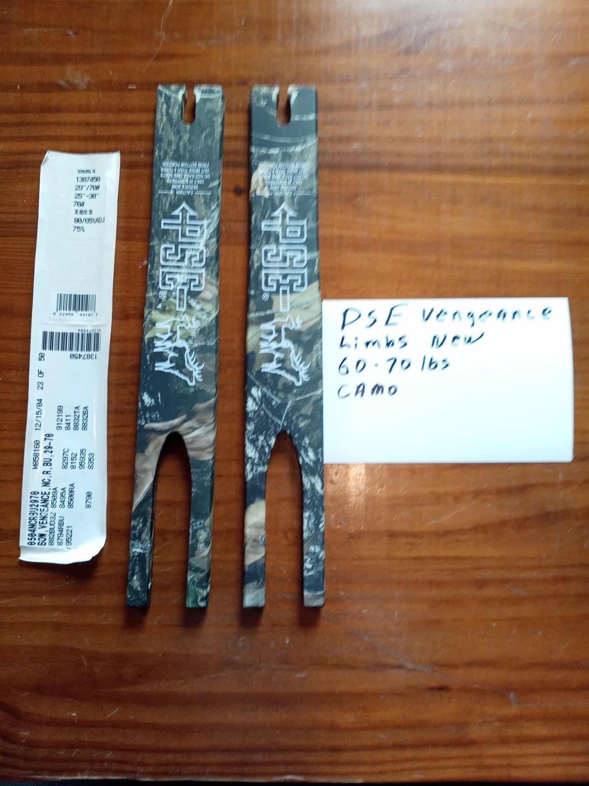 PSE Vengeance Compound Bow Limbs 60-70 lbs Camo