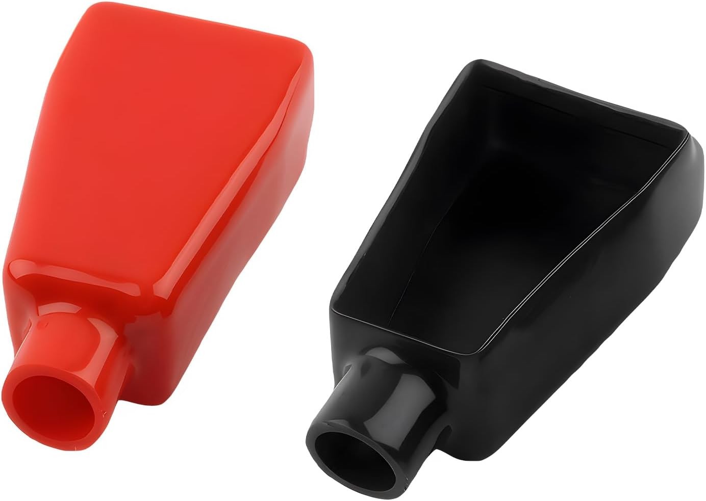 2 PCS Battery Terminal Covers, Soft Positive and Negative Cable Covers in Red an