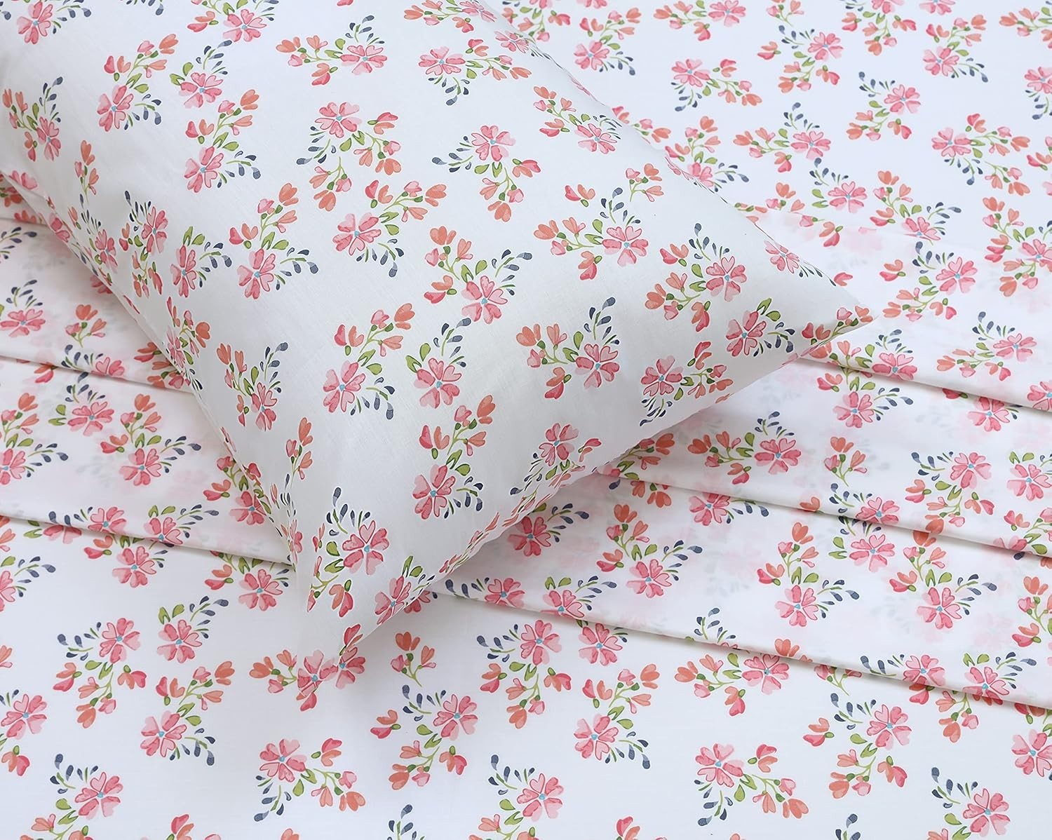 Bloomex 100% Cotton Queen Sheet Set – 4 Pieces, Soft Percale, 16" Deep Pocket