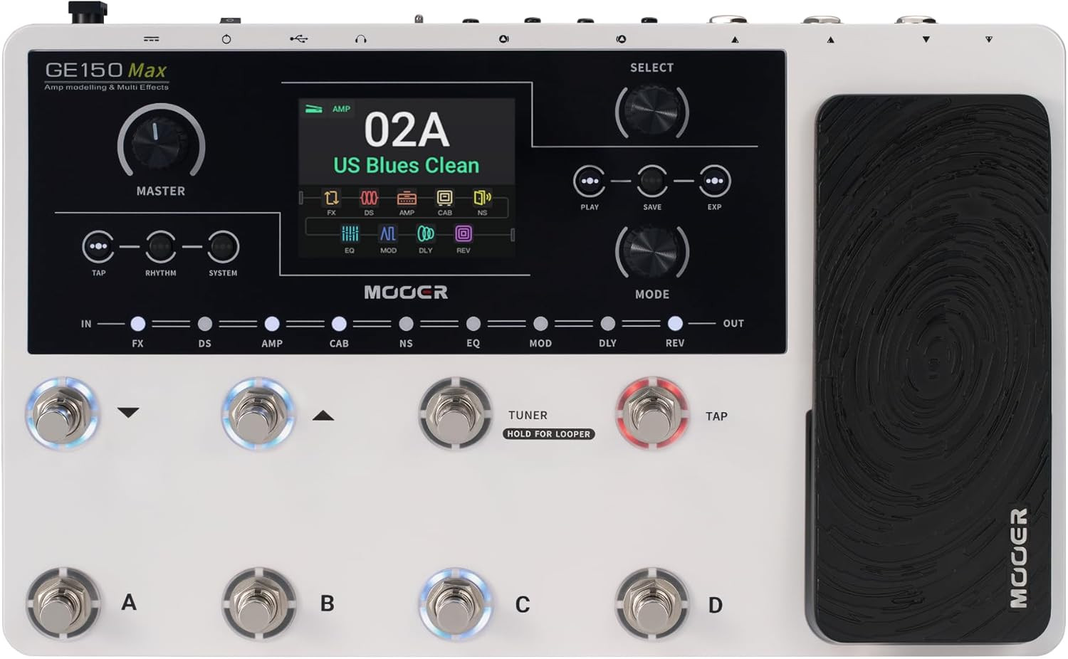 MOOER GE150 Max New Era Guitar Amp Modelling Multi Effects Pedalboard All in One
