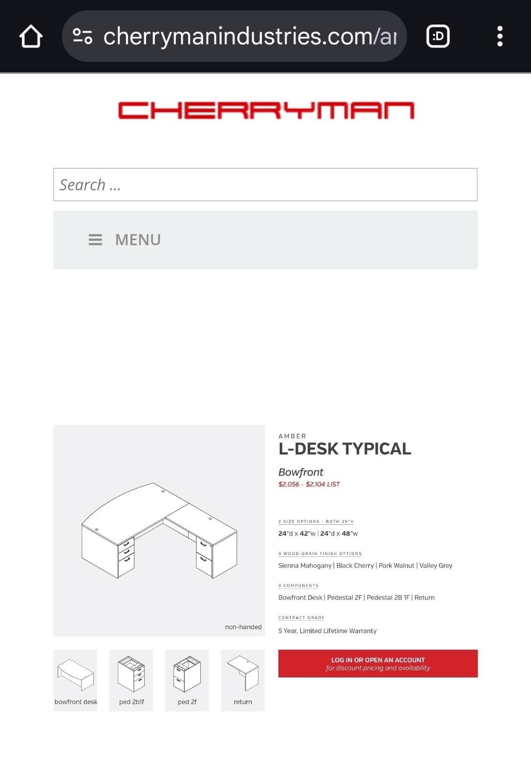Cherryman Industries L-Desk