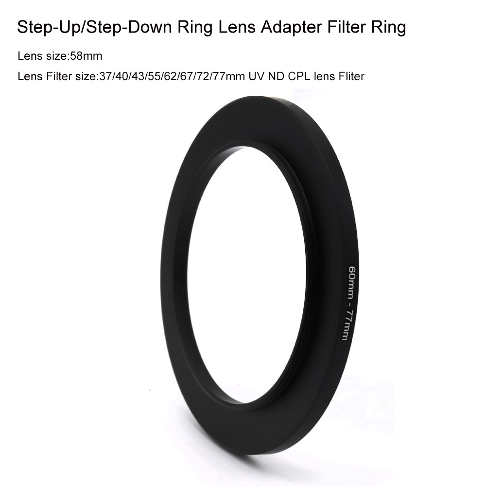 60mm-37/40/43/55/62/67/72/77mm Step-Up/Step-Down Ring Lens Adapter Filter Ring