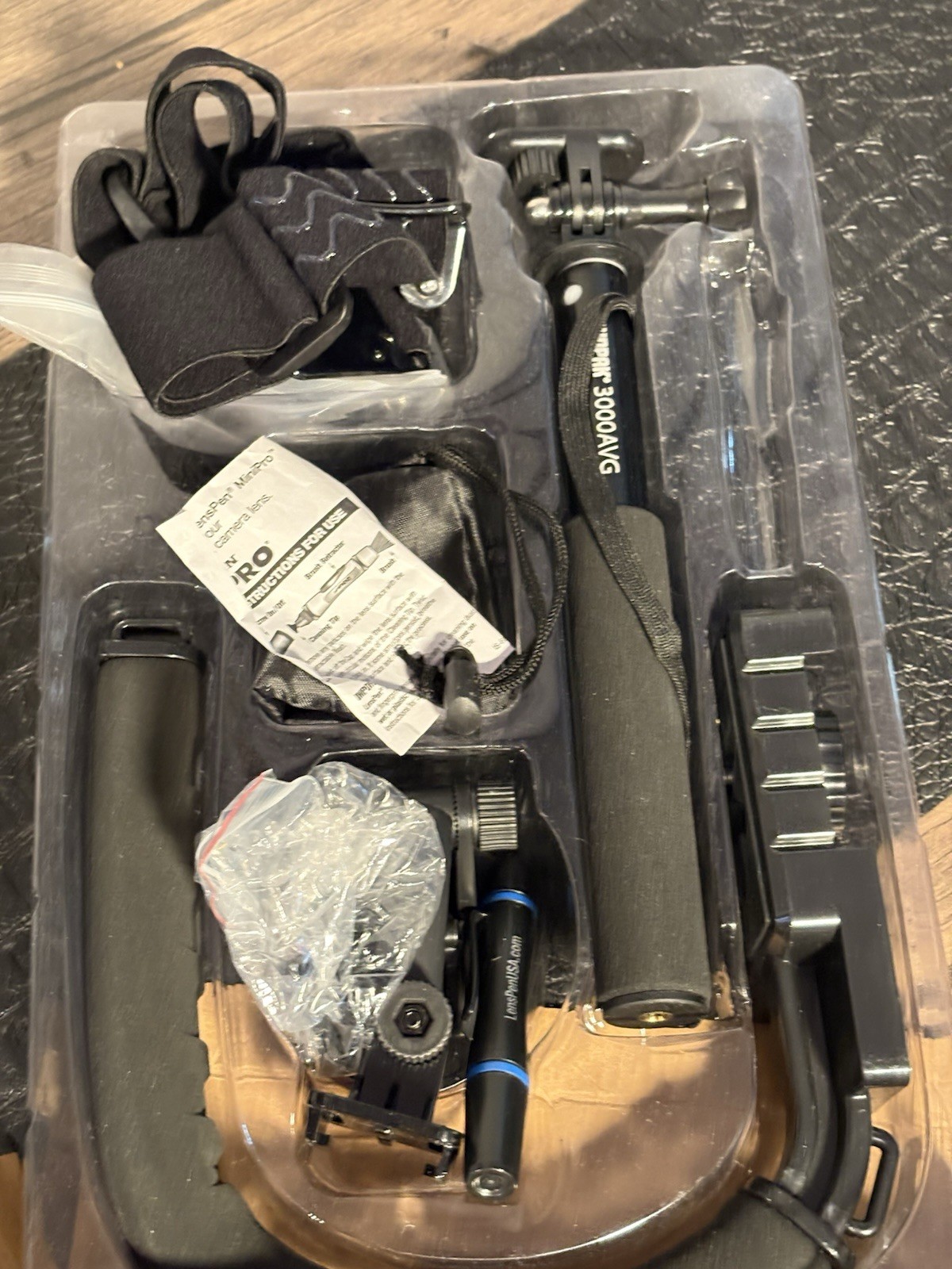 Action Camera Accessory Kit Bundle Mounts Grip Head Strap Tripod Set