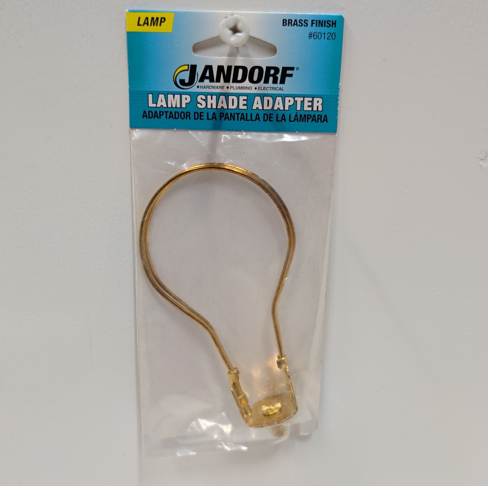 Jandorf 60120 Lamp Shade Adapter Type A Bulb Clip Brass Finish Flared Shape New