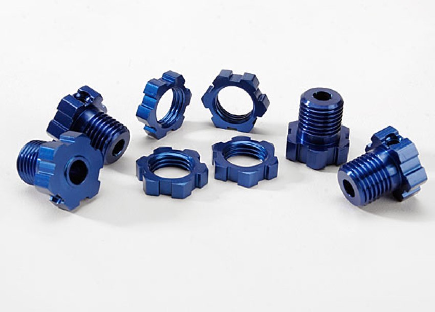 Traxxas 5353X Blue Anodized 17mm Splined Wheel Hex Hubs / Nuts (4) : XO-1