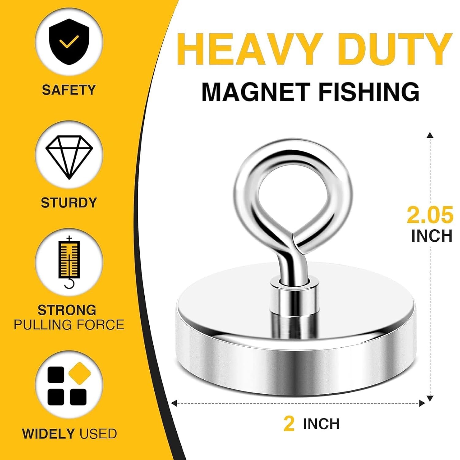 High Power 2-Inch Neodymium Magnet - 350 lbs Pulling Force for Versatile Use