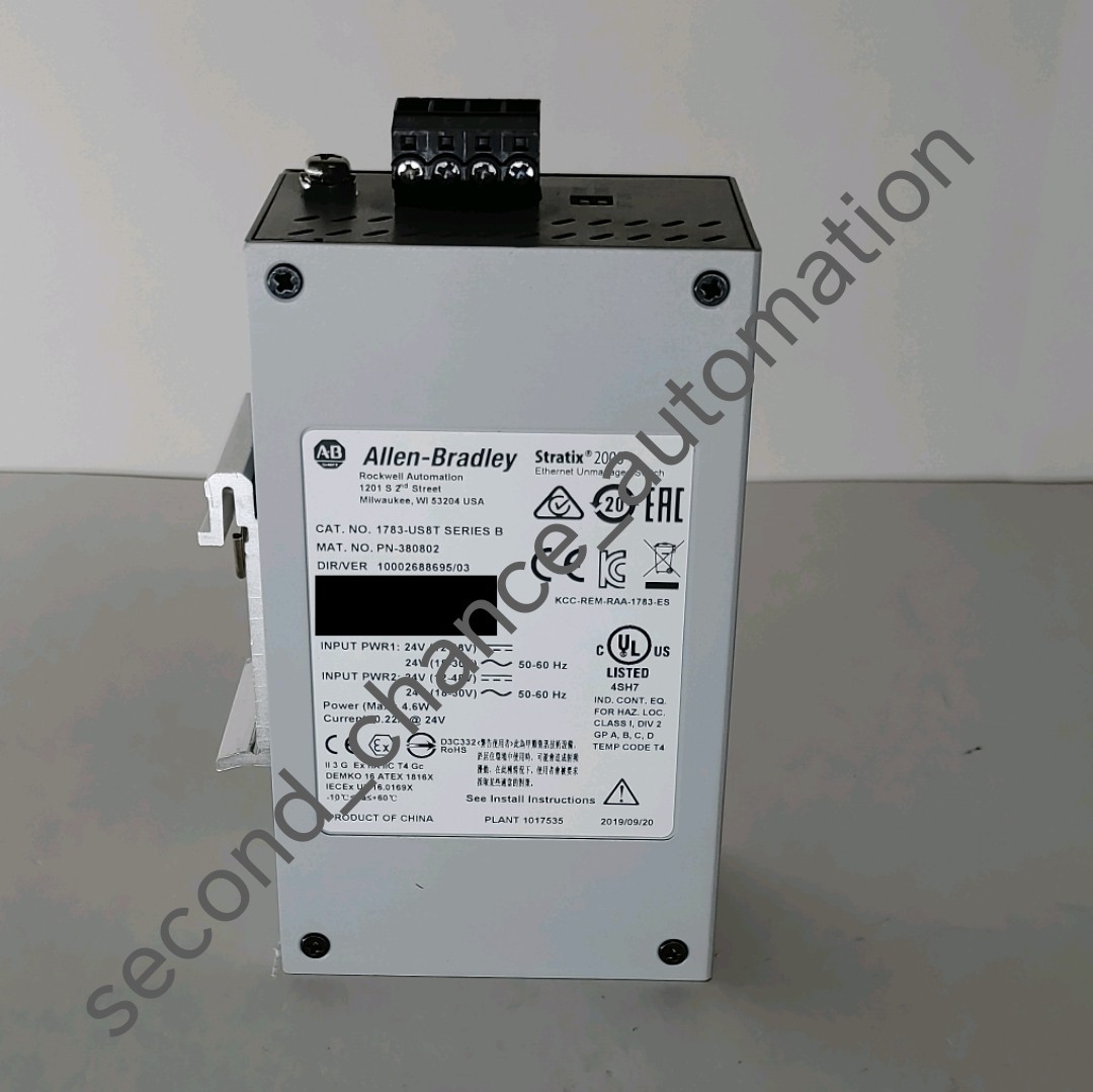 (1) Allen-Bradley 1783-US8T /B Stratix 2000 Ethernet Switch