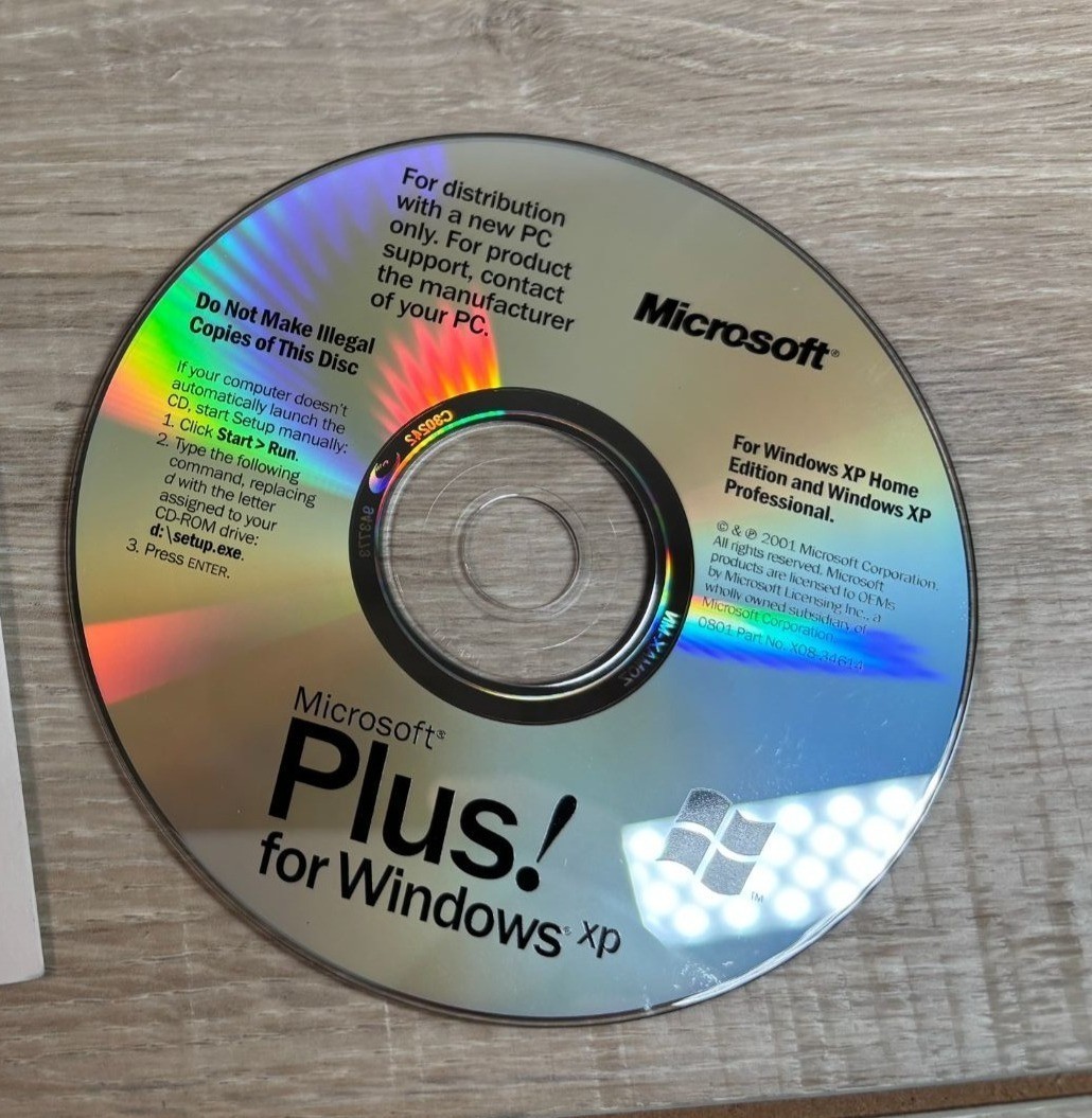 Microsoft Plus! For Windows XP Dell OEM CD With Product Key