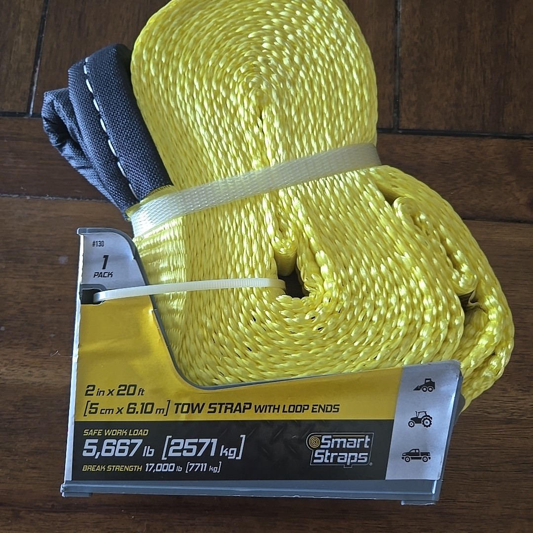 Smart Straps 20 ft Tow Strap With Loop Ends NEW